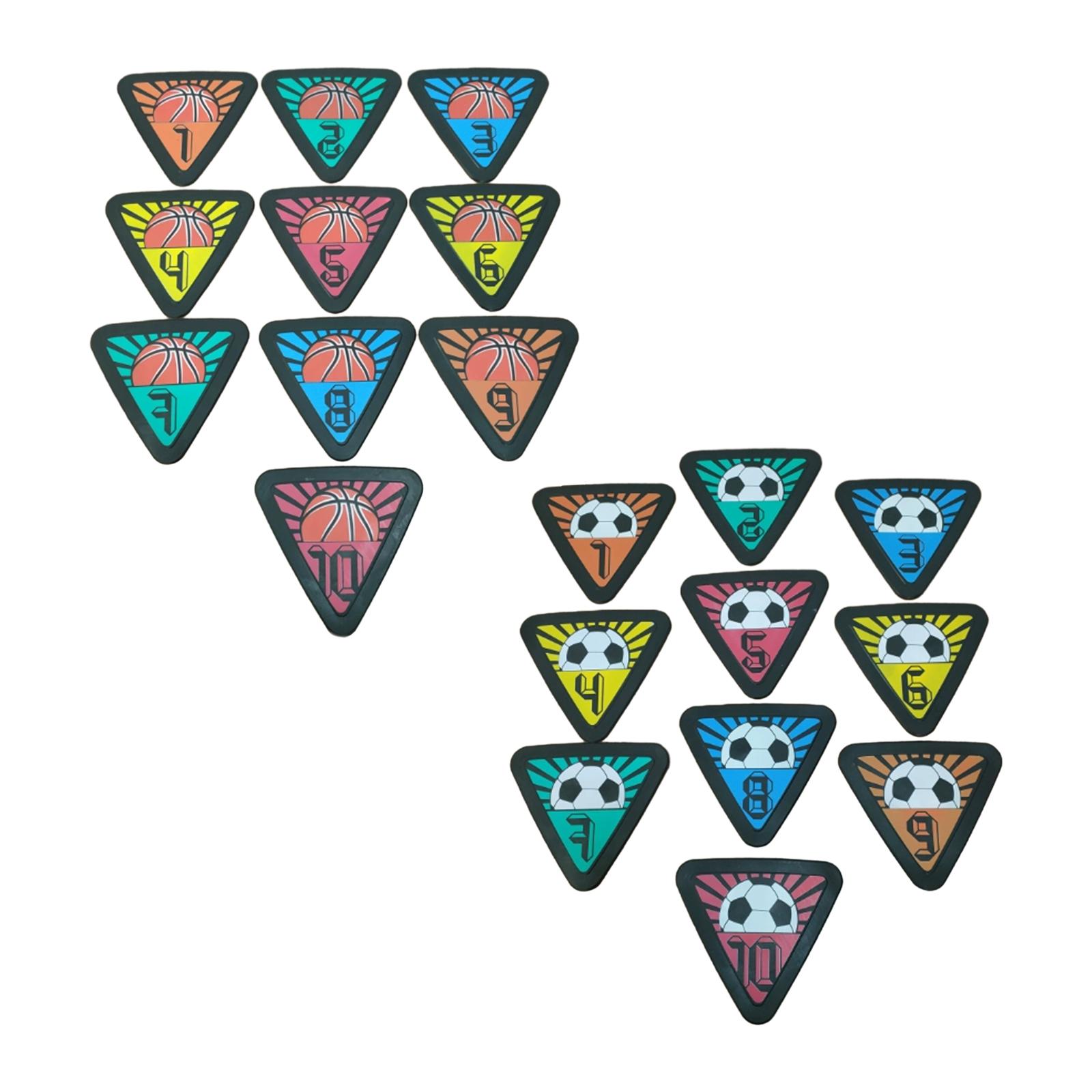 Shock Absorbing Gym Trainers - 10x Numbered Floor Spot Markers Trainer